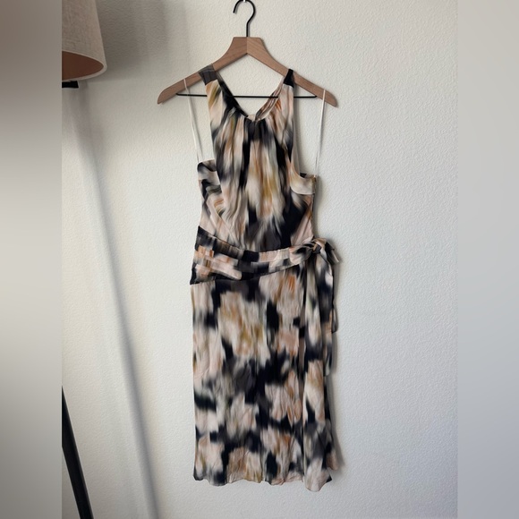 NWT $425 REISS [ 8 US ] Gisele Strappy Back Midi Dress in Smudge Print - Picture 2 of 11